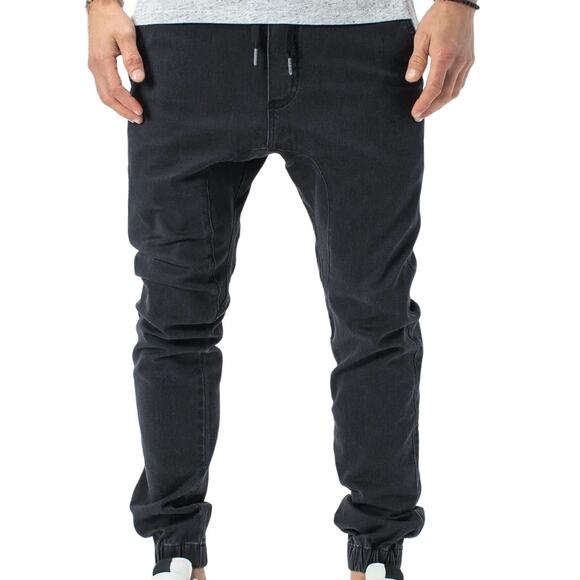 Zanerobe Sureshot Denim Jogger Classic Drawstring Low Rise Tapered Blue 30x29 - Picture 1 of 7